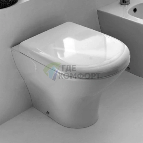 Унитаз напольный безободковый Kerasan Aquatech 555×355 мм, белый (371801) - фото 1