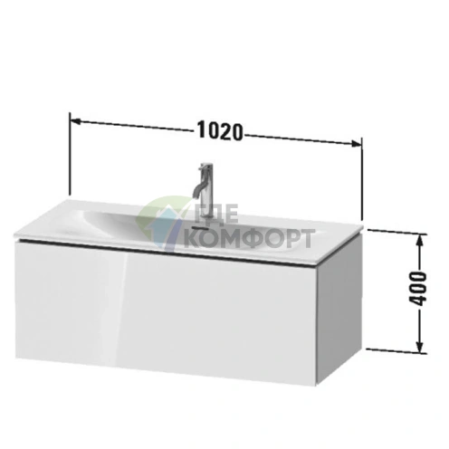 Подвесная тумба Duravit L-Cube White High Gloss: элегантная функциональность для вашей ванной (LC613802222) - фото 2