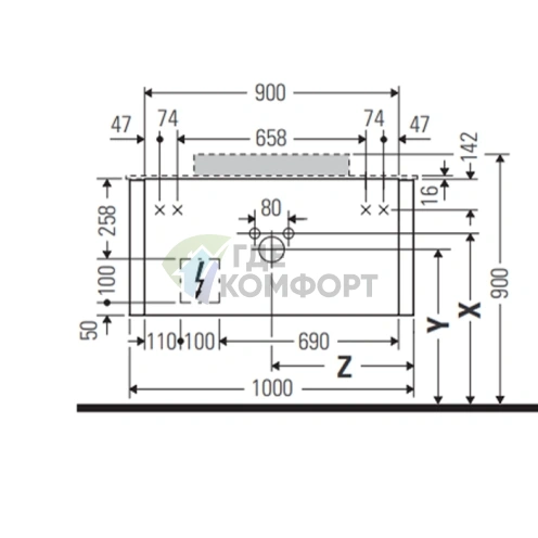 Тумба подвесная Duravit Happy D.2 Plus 408x1000x550мм, 2 ящика, stone grey satin matt (HP496109292) - фото 2