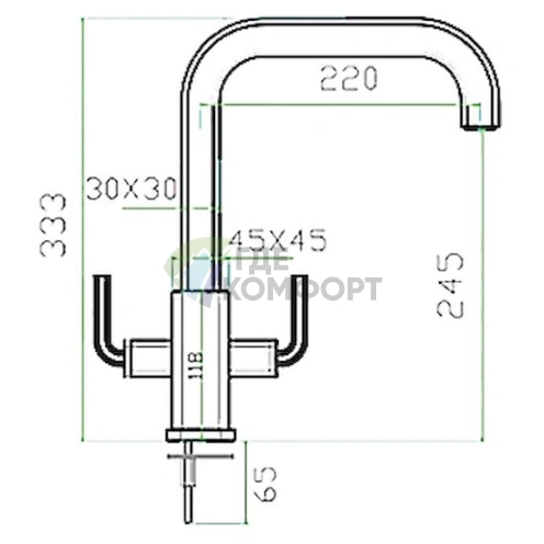 Кухонный смеситель Zorg Inox Levos-D с вращающимся изливом - фото 2