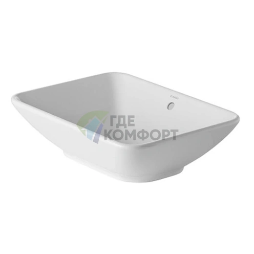 Накладная раковина Duravit Bacino 550x420 белая с переливом и креплениями (334520000) - фото 3