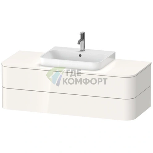 Подвесная тумба Duravit Happy D.2 Plus 408x1300x550 мм, 2 ящика, белый глянец (HP496202222) - фото 1