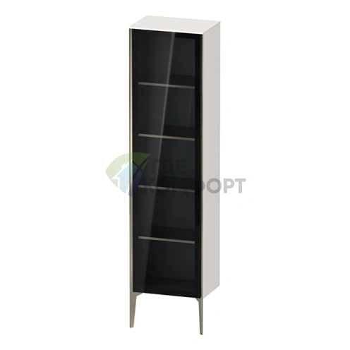 Подвесной шкаф Duravit XViu со стеклянной дверью и полками, 1770x500x360 мм, белый глянцевый/champagne matt (XV1376LB122) - фото 1