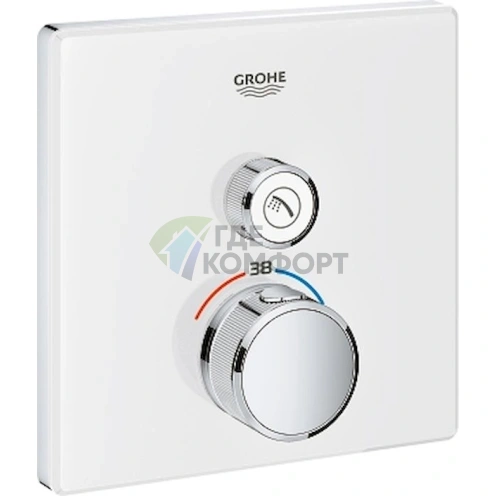 Термостат для душа Grohe Grohtherm SmartControl 29153LS0 с умным контролем температуры — Moon White - фото 1