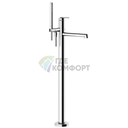 Напольный смеситель для ванны Gessi Ingranaggio с выносным изливом в хроме (63528#031) - фото 1