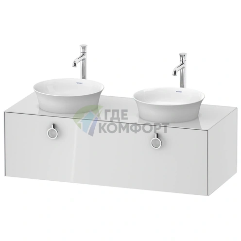 Подвесная тумбочка Duravit White Tulip, 408x1300x550 мм, белый высокоглянцевый, с ящиком (WT4983B8585) - фото 1