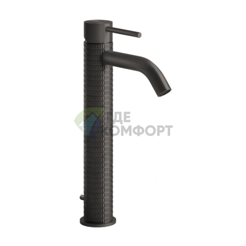 Смеситель GESSI для раковины высокий 305 мм с донным клапаном, цвет Brushed Black Metal PVD (54204#707) - фото 1