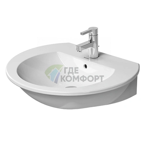 Раковина Duravit Darling New 600x520 мм с отверстием под смеситель, белая (2621600000) - фото 1