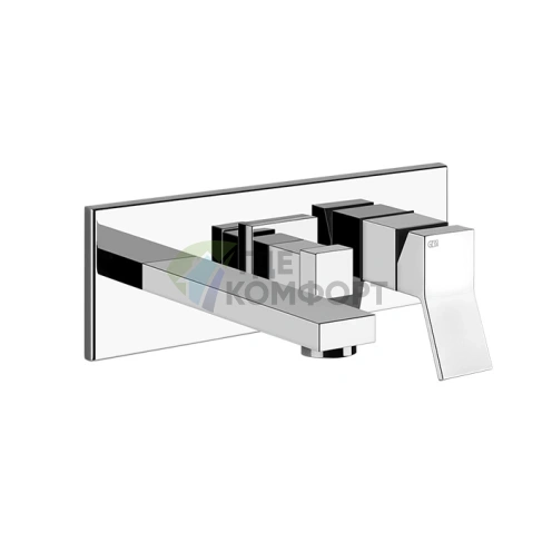 Встраиваемый смеситель Gessi Rettangolo K с изливом и механизмом PUSH (хром) (53136#031) - фото 1