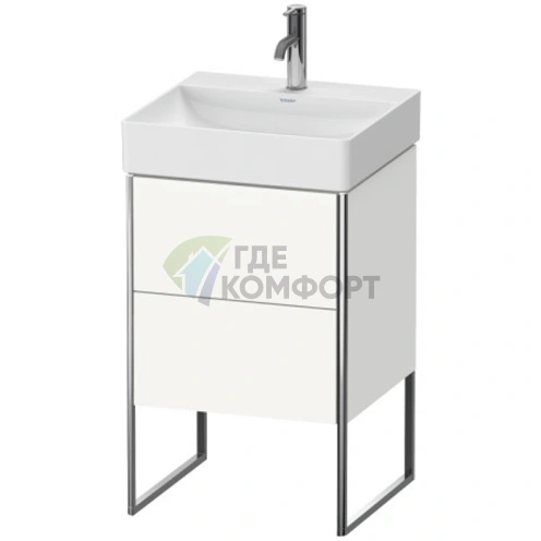 Напольная тумба Duravit XSquare под раковину, 2 ящика, 731x484x460 мм, цвет White High Gloss (XS443902222) - фото 1