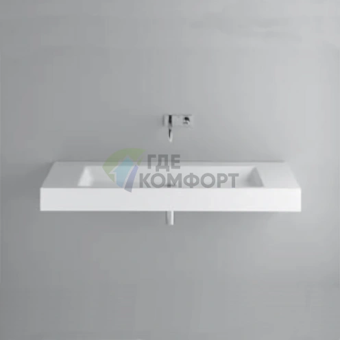 Подвесная раковина BETTEAqua 140×49,5×125 см без отверстия под смеситель, белая (A052-000) - фото 1