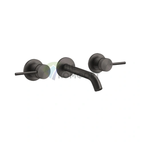 Встраиваемый смеситель GESSI 316 для раковины на 3 отверстия, цвет brushed black metal PVD (54392#707) - фото 1