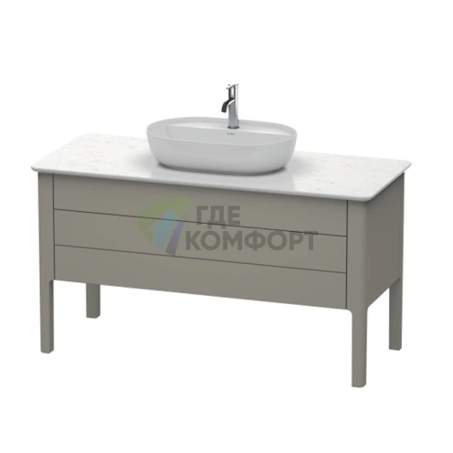 Напольная тумба Duravit Luv с 2 выдвижными ящиками, 743x1388x570 мм, цвет каменно-серый шелковисто-матовый (LU956609292) - фото 1