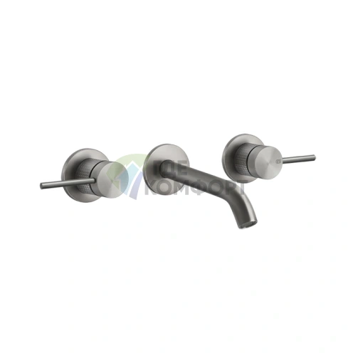 Встраиваемый смеситель GESSI для раковины на 3 отверстия, цвет Steel Brushed (54492#239) - фото 1