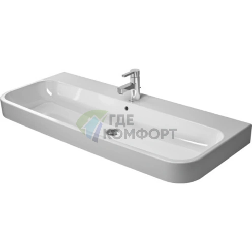 Раковина Duravit Happy D2 для мебели, белая, 1200x505 мм, с переливом и отверстием под смеситель (2318120027) - фото 1