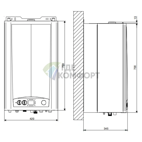 Газовый настенный двухконтурный котел Roda VorTech Duo CS32 - фото 2