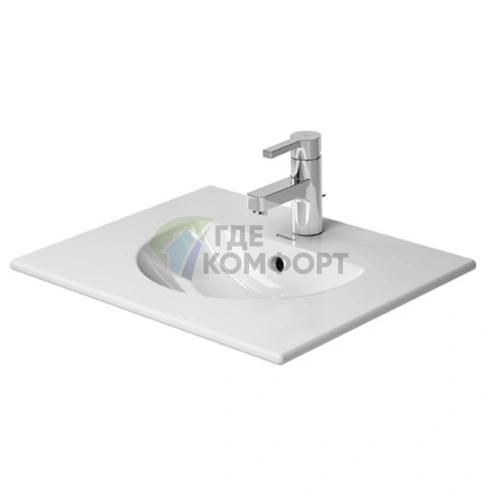 Раковина Duravit Darling New 530x430 мм с переливом для встраивания в мебель, белая (499530000) - фото 1