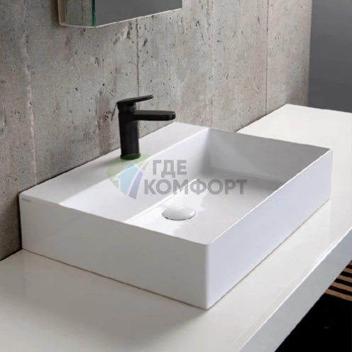 Подвесная раковина AZZURRA ELEGANCE 60x45 см, белая, с отверстием под смеситель - фото 2