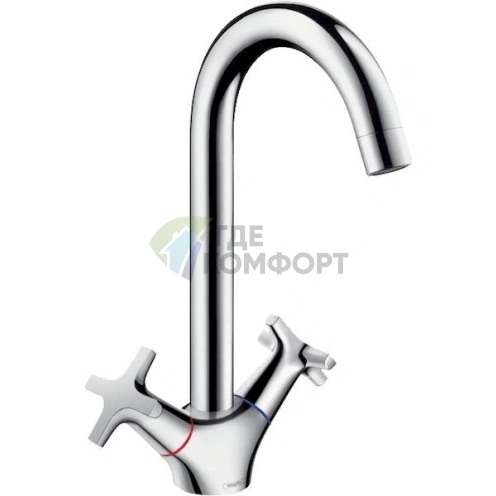 Стильный однорычажный смеситель Hansgrohe Logis Classic для кухни (71285000) - фото 1