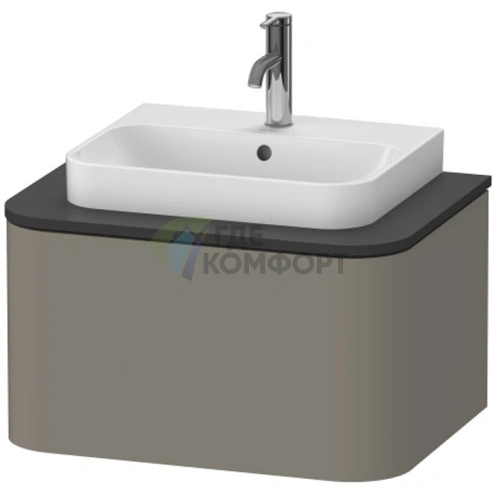 Подвесная тумба Duravit Happy D.2 Plus, 1 ящик, 354x650x480 мм, цвет Stone Grey Satin Matt (HP494009292) - фото 1