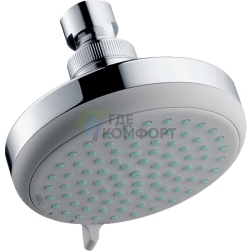 Верхний душ HG Croma 100 Vario: 4 режима (Дождь, Шампунь, Обычная, Массажная), шарнирное соединение, хром (27441000) - фото 1