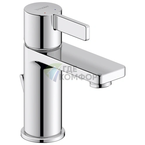 Смеситель для раковины Duravit D-Neo однорычажный, с донным клапаном, хром (DE1010001010) - фото 1