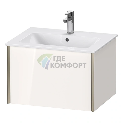 Подвесная тумба Duravit XViu 400x610x480 мм для раковины, белый глянцевый/champagne matt (XV40250B122) - фото 1
