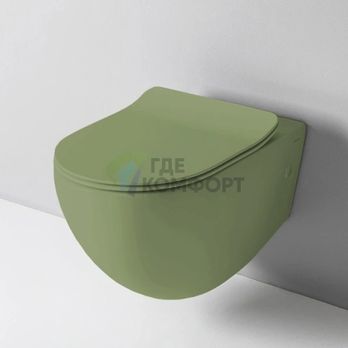 Унитаз подвесной Artceram FILE 2.0 безободковый 52х36 см с креплением, цвет verde salvia (FLV004 44 00) - фото 1