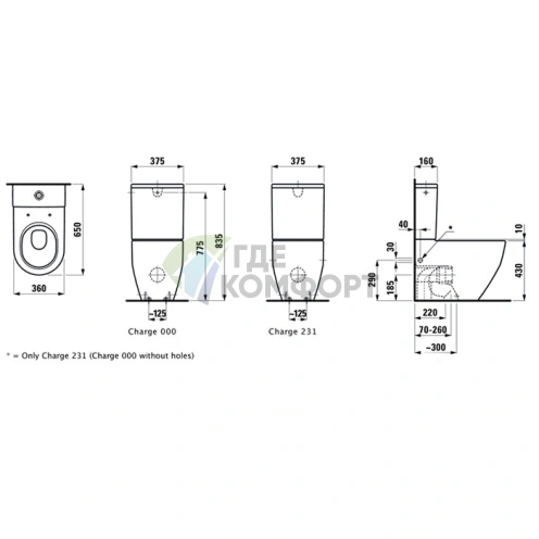 Бачок для унитаза Laufen Pro моноблок с боковым подводом воды и защитой от конденсата (8.2995.2.000.872.1) - фото 2