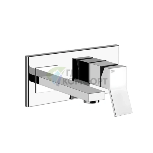 Gessi Rettangolo K Встраиваемый однорычажный смеситель для раковины с изливом 147 мм в хроме (53089#031) - фото 1