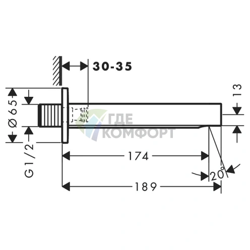 Излив для ванны Hansgrohe Finoris матовый черный (76410670) - фото 2