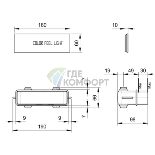 Панель управления Fantini Acquafit для многофункционального верхнего душа (79 00 K101) - фото 2
