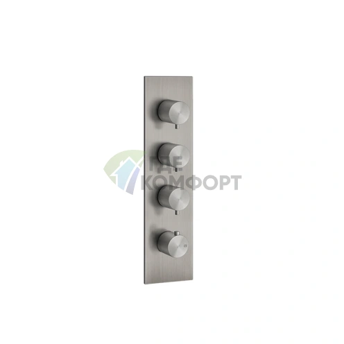 Термостатический смеситель GESSI на 3 выхода с резьбой 3/4, цвет steel brushed (54516#239) - фото 1