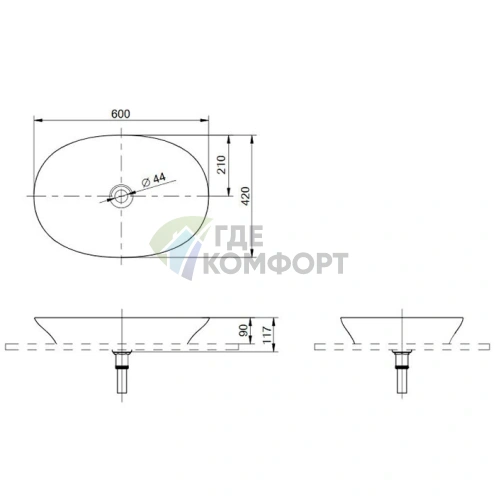 Полувстраиваемая раковина TOTO Neorest 600 мм белого цвета с технологией CeFiONtect (L4706E#XW) - фото 3