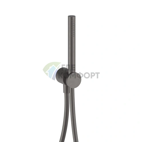 Душевой набор Fantini AF/21 Matt Gun Metal: лейка с держателем и шлангом 1.5 м (81 P5 8061) - фото 1