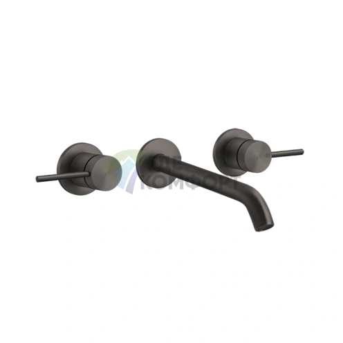Встраиваемый смеситель GESSI 316 с изливом 200-180 мм, цвет Brushed Black Metal PVD (54094#707) - фото 1