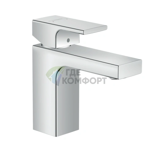Смеситель для раковины Hansgrohe Vernis Shape 100 хром с донным клапаном (71568000) - фото 1