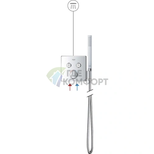 Термостат Grohe Grohtherm SmartControl для ванны с душем - фото 4