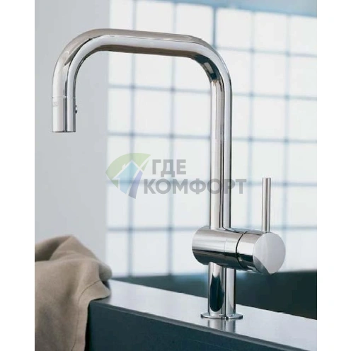 Смеситель Grohe Minta 32322000 для кухни с выдвижным изливом и экономией воды - фото 4