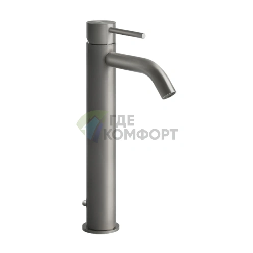 Смеситель для раковины GESSI 316 высокий с донным клапаном, стальной брашированный (54004#239) - фото 1