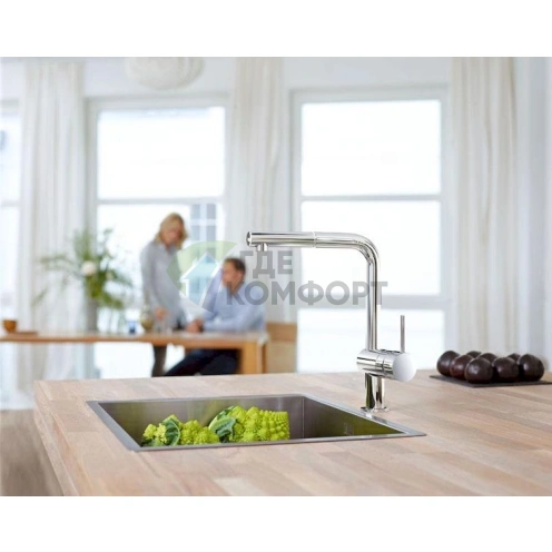 Смеситель Grohe Minta 32322000 для кухни с выдвижным изливом и экономией воды - фото 2