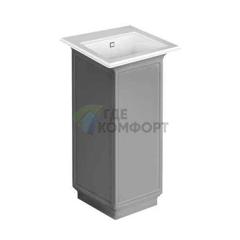 Напольная раковина Gessi Eleganza с отверстием под смеситель и переливом в комплекте с сифоном и донным клапаном, белый RAL - фото 1
