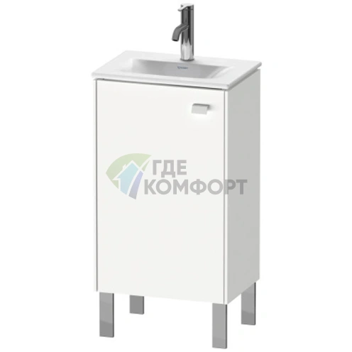 Тумба напольная под раковину Duravit Brioso 073345 с дверцей и стеклянной полкой, 685x440x310 мм, White High Gloss (BR4508R2222) - фото 1