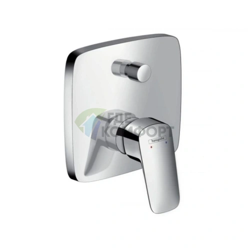 Встраиваемый смеситель для ванны Hansgrohe Logis с вакуумным переключателем, хром (71405000) - фото 1