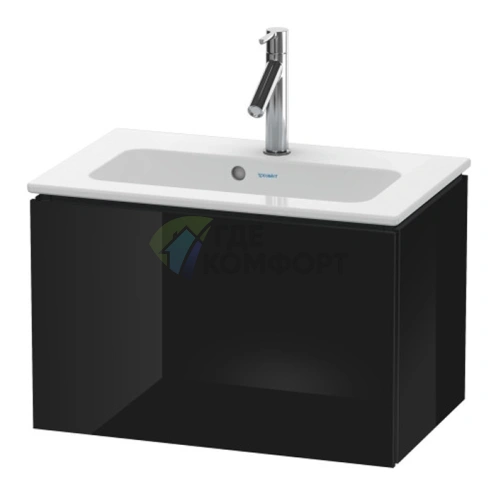 База под раковину Duravit L-Cube 400x620x391 с выдвижным ящиком, черный глянец (LC615604040) - фото 1