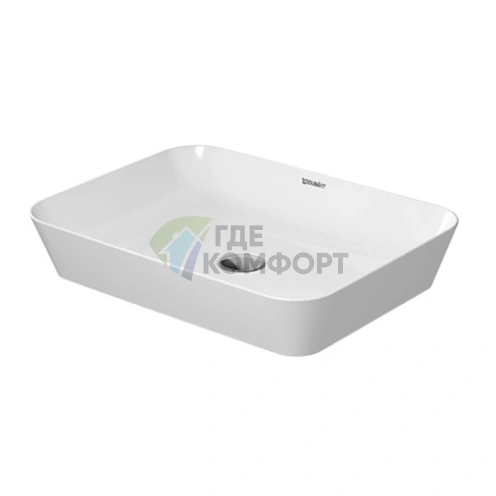 Раковина Duravit Cape Cod накладная квадратная 55 см белая без отверстия (2347550000) - фото 1