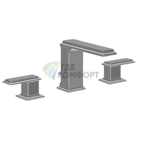 Gessi Eleganza Смеситель для раковины на 3 отверстия с донным клапаном Finox (46012#149) - фото 1