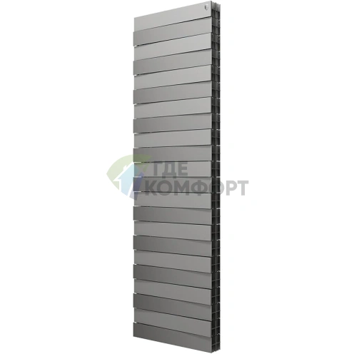Радиатор биметаллический Royal Thermo Piano Forte Tower silver satin 22 секции - фото 1