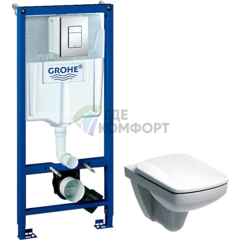 Комплект для скрытого монтажа: инсталляция Grohe Rapid SL, унитаз IFO Special и крышка-сиденье с микролифтом - фото 1