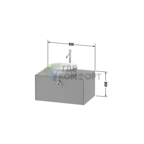Подвесная тумба Duravit White Tulip с двумя ящиками, белая высокоглянцевая (WT498008585) - фото 2